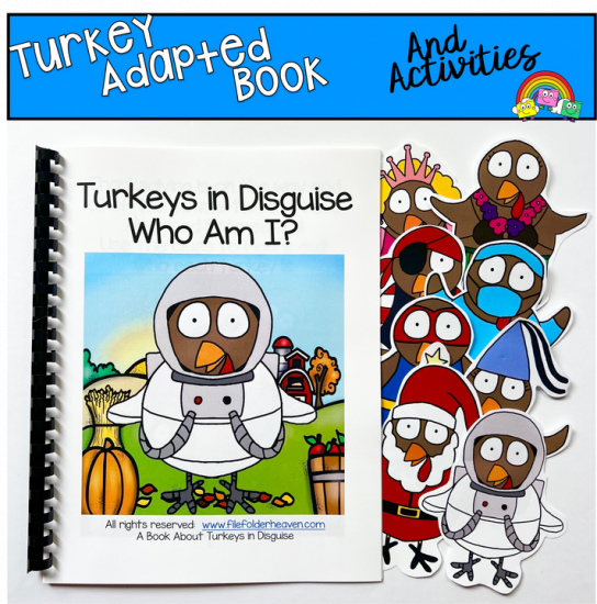 Turkey Adapted Book: \"Turkeys In Disguise, Who Am I?\"