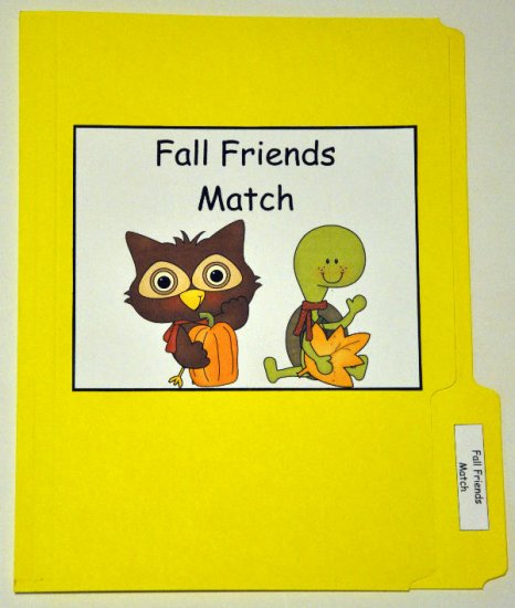 Fall Friends Match File Folder Game