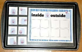 Little Love Bug's Inside/Outside Sort Cookie Sheet Activity