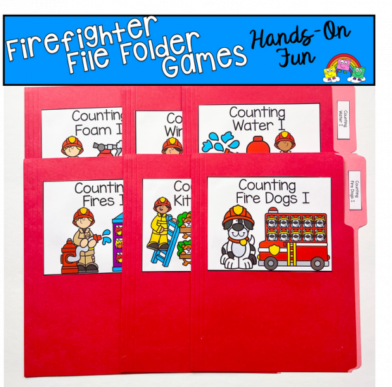 Firefighter Counting File Folder Games