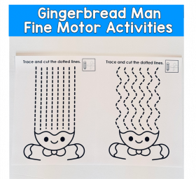 Gingerbread Man Cutting And Tracing Activities