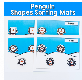 Penguin Shapes Sorting Activities For Centers And Morning Tubs