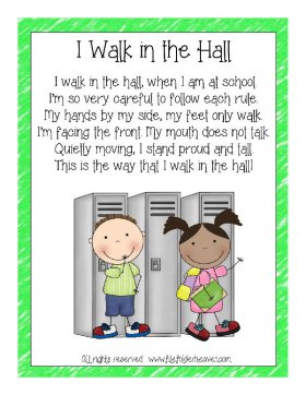 I Walk In The Hall Classroom Poster