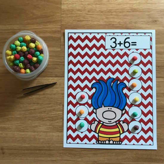 Trolls Themed Math Activities: \"Counting Troll Food\"