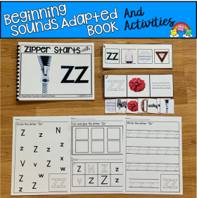 "Zipper Starts With Z" (Beginning Sounds Book And Activities)