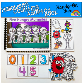 Halloween Counting Adapted Book: Five Hungry Mummies