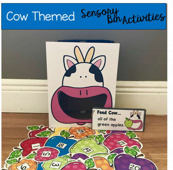 Sensory Bin Activities: \"Feed Cow\"