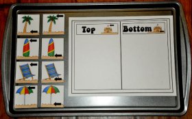 Beach Objects Top or Bottom Sort Cookie Sheet Activity