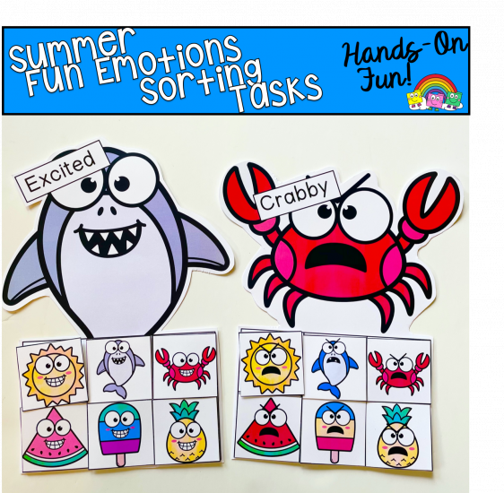 Summer Fun Emotions Sorting Mats