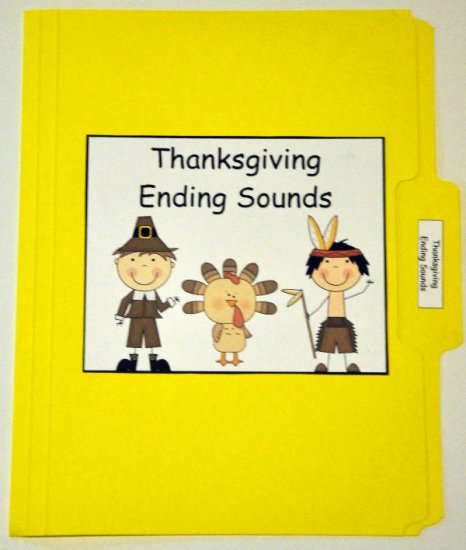 Thanksgiving Ending Sounds File Folder Game