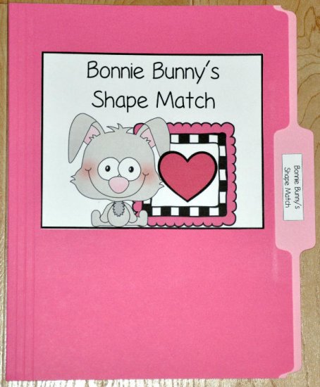 Bonnie Bunny\'s Shapes Match File Folder Games