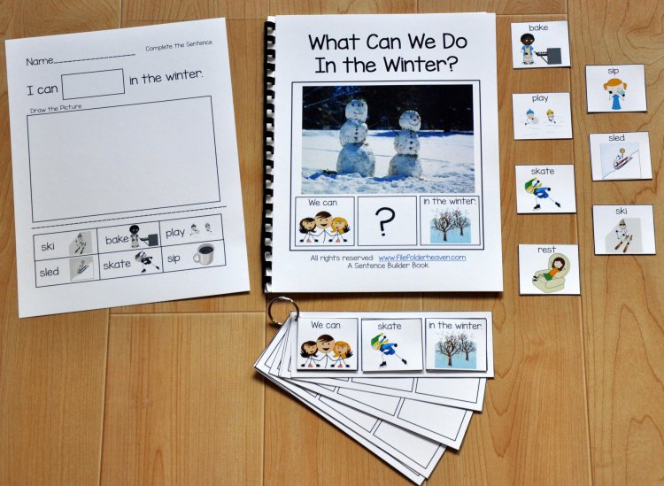 Sentence Builder Adapted Book--\"What Can We Do In the Winter?\"
