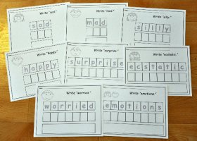 Handwriting Practice Sheets Set 23: Emotions Words