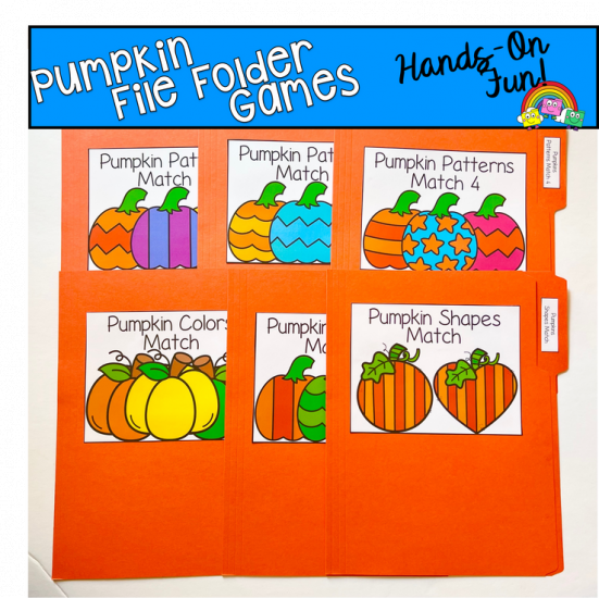 Pumpkin Visual Discrimination File Folder Games