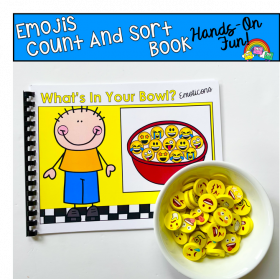 Emojis Mini-Erasers Count And Sort Activity Book