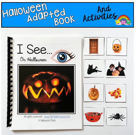 \"I See\" On Halloween Adapted Book (w/Real Photos)