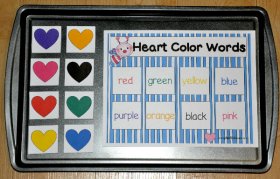 Heart Color Words Cookie Sheet Activity