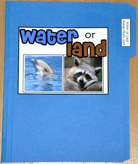 Water or Land Animals Sort File Folder Game (Real Photos)