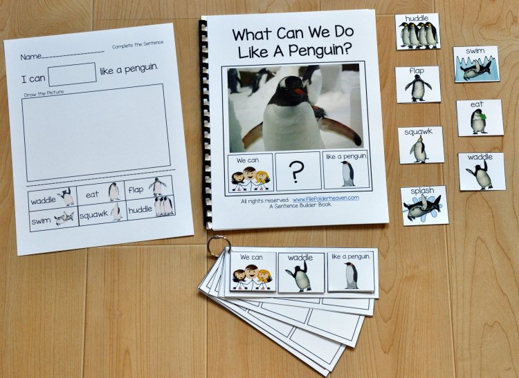 Sentence Builder Adapted Book--\"What Can We Do Like A Penguin?\"