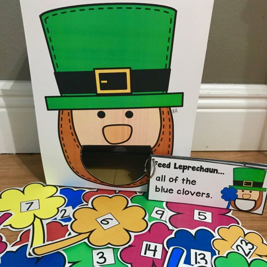 Sensory Bin Activities: Feed Leprechaun