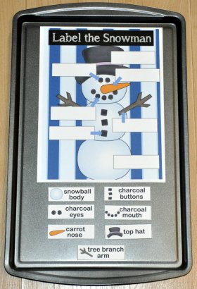 Label the Snowman Cookie Sheet Activity