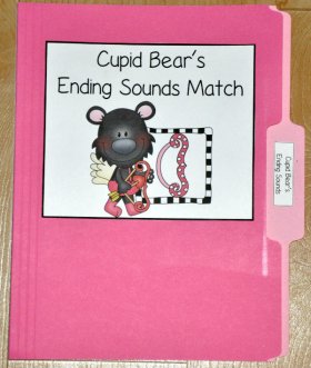 Cupid Bear's Valentine's Day Ending Sounds File Folder Game