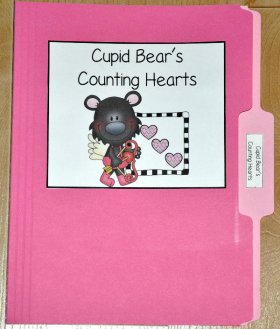 Cupid Bear's Counting Hearts File Folder Game
