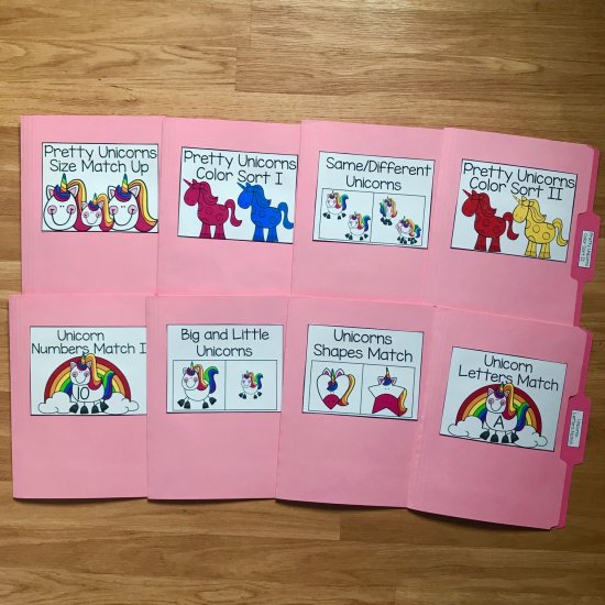 Unicorn Themed File Folder Games - Click Image to Close