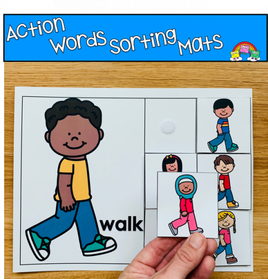 Action Words (Verbs) Sorting Mats