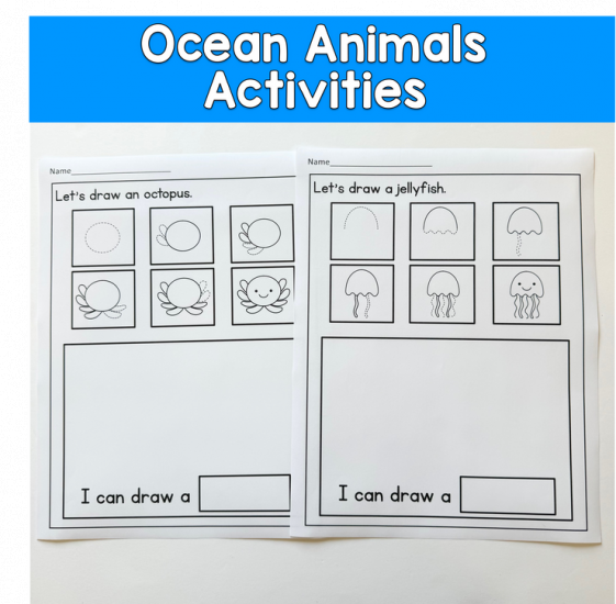 Ocean Animals Directed Drawing - $3.00 : File Folder Heaven - Printable ...
