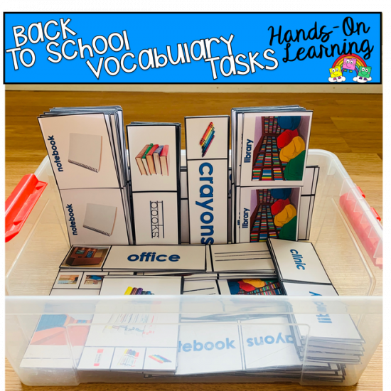 Back To School Vocabulary Tasks (w/Real Photos)
