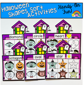 Halloween Shapes Sorting Mats