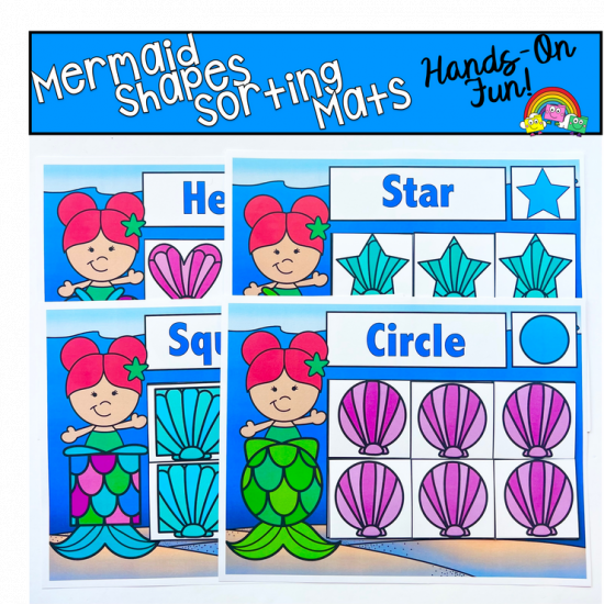 Mermaid Shapes Sorting Mats