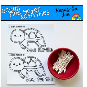 Ocean Fine Motor Q-Tip Activities