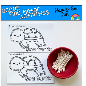 Ocean Fine Motor Q-Tip Activities