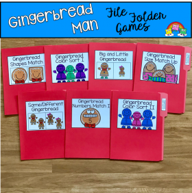 Gingerbread Man File Folder Games Mini-Bundle