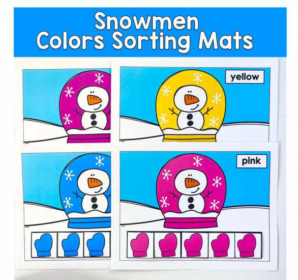 Snowmen Mitten Color Sorting
