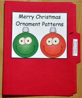 Merry Christmas Ornament Patterns File Folder Game