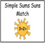 Simple Sums Suns Match File Folder Game