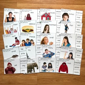 Synonyms Task Cards (w/Real Photos)