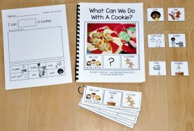 Sentence Builder Adapted Book--"What Can We Do With A Cookie?"