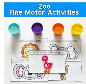 Zoo Play Dough Mats: Zoo Activities For Fine Motor Centers