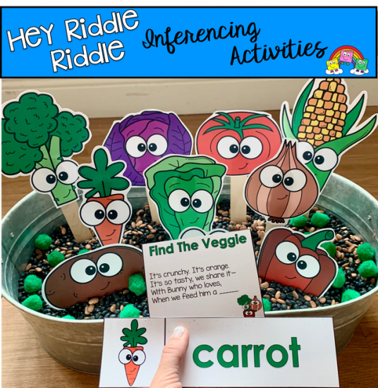 \"Hey Riddle Riddle\" Vegetable Activities for The Sensory Bin