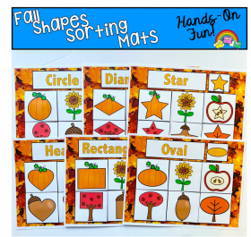 Fall Shapes Sorting Mats