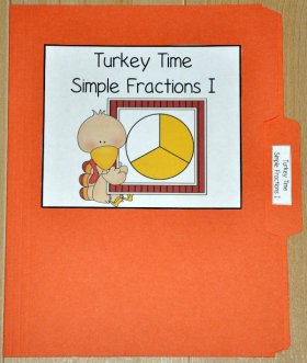 Turkey Time Simple Fractions 1 File Folder Game
