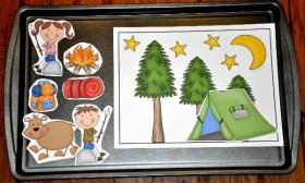 Build a Camping Scene Cookie Sheet Activity