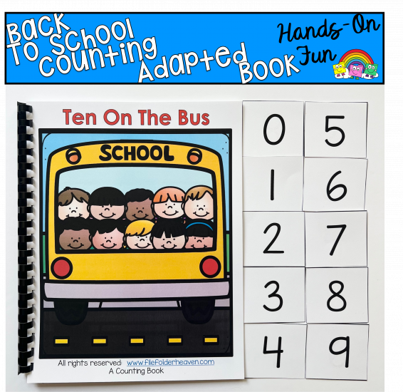 \"Ten On The Bus\" A Back To School Counting Adapted Book