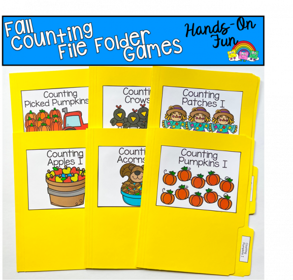 Fall Counting File Folder Games