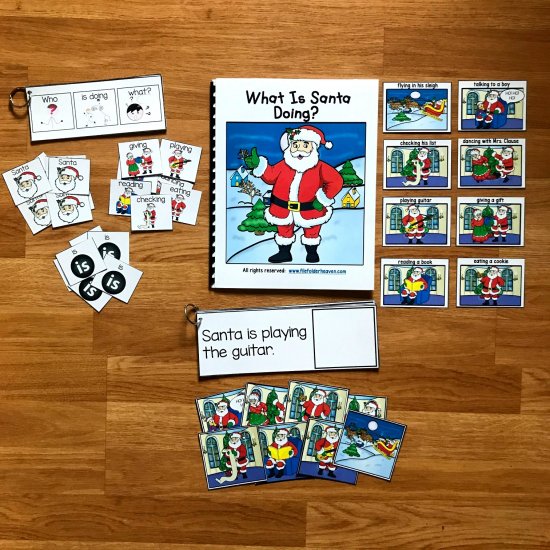 Sentence Builder Books: \"What Is Santa Doing?\"