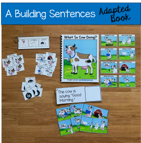 Sentence Builder Book: "What Is Cow Doing?"